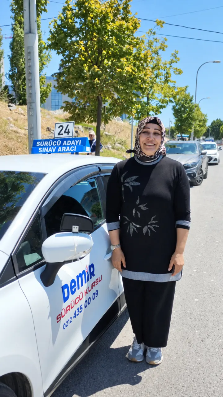 Eğitim aracımızın yanında bir mezunumuz